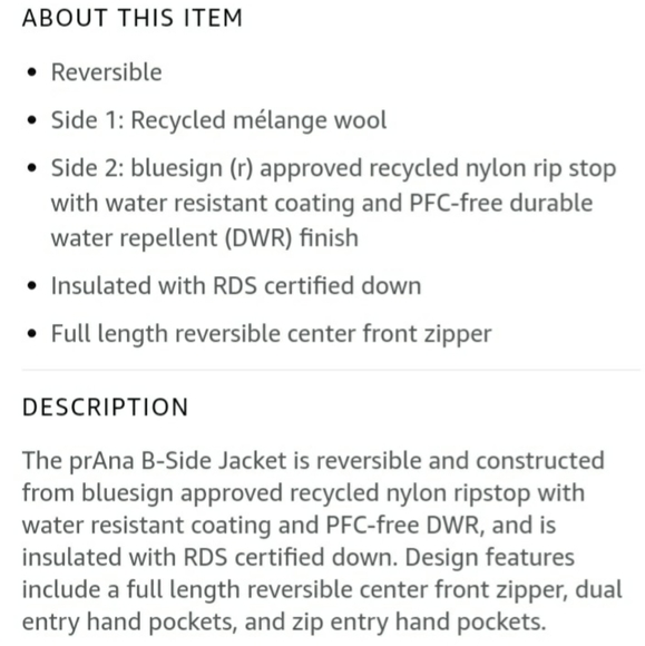 PrAna B-side Reversible jacket.Men's Lg. - Picture 15 of 15